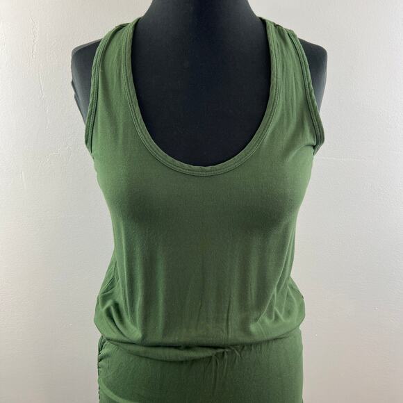 THE VANITY ROOM Green Sleeveless Scoop Neck Racerback Blouson Dress Size S - Picture 2 of 9